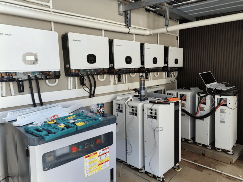 Rakour NSTLV low voltage LiFePO4 battery energy storage system assembly line with technicians in Xiamen manufacturing facility