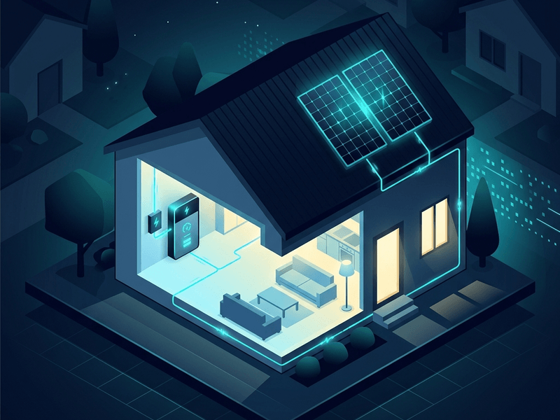 Residential battery energy storage system ensuring automatic backup power for home appliances during severe weather blackouts.