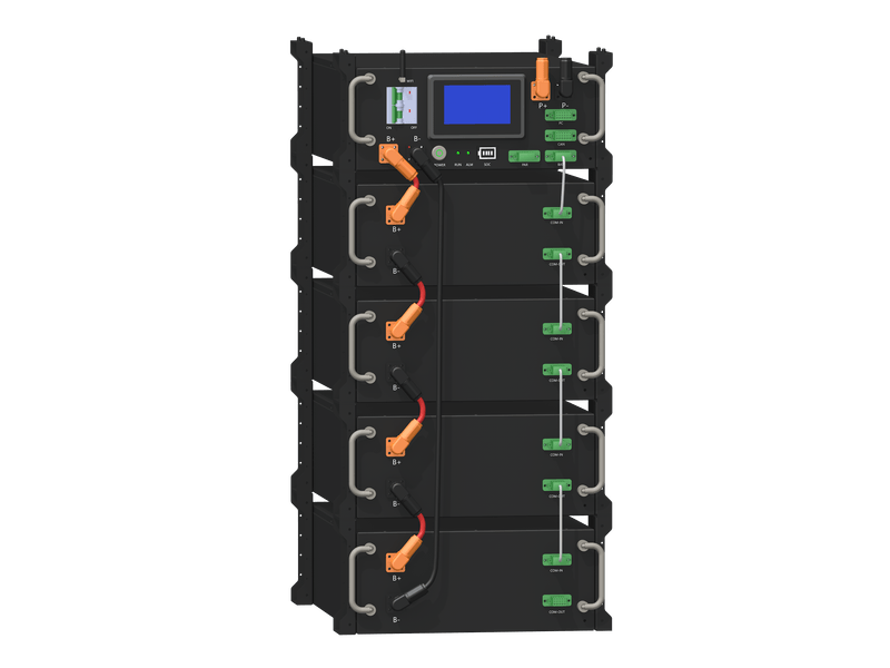 High-voltage 51.2V 200Ah LiFePO4 battery module for scalable solar energy storage systems.