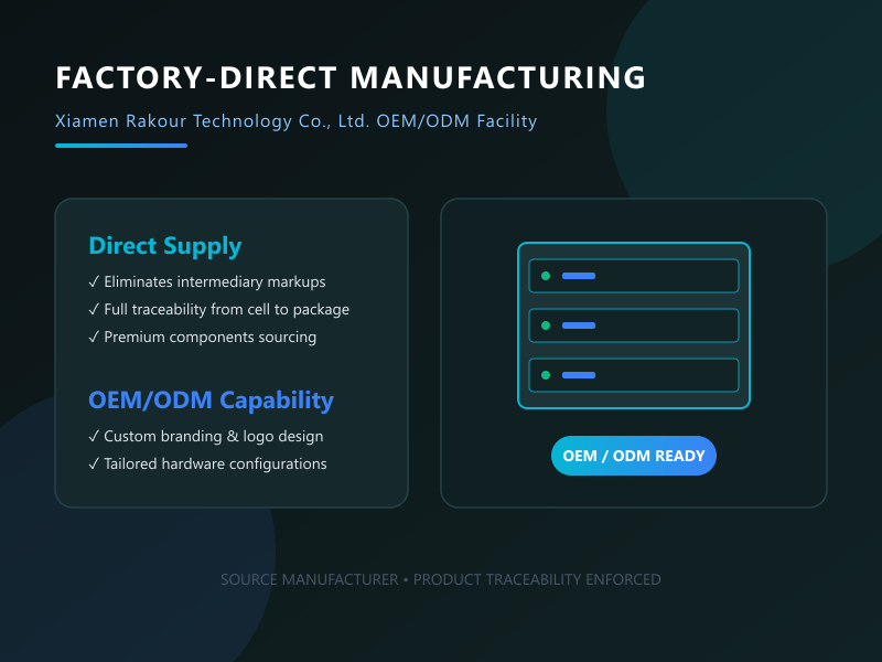 Xiamen Rakour Technology B2B automated factory direct manufacturing line with OEM/ODM customization capabilities and full component traceability.