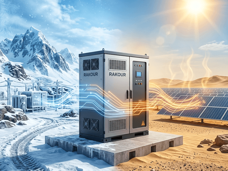 RAKOUR LiFePO4 battery storage cabinet with wide operating temperature range from -20C to 60C