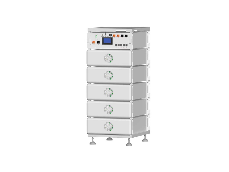 Rakour high-voltage battery storage rack integrated with 51.2V 314Ah modules, suitable for behind-the-meter C&I peak shaving.